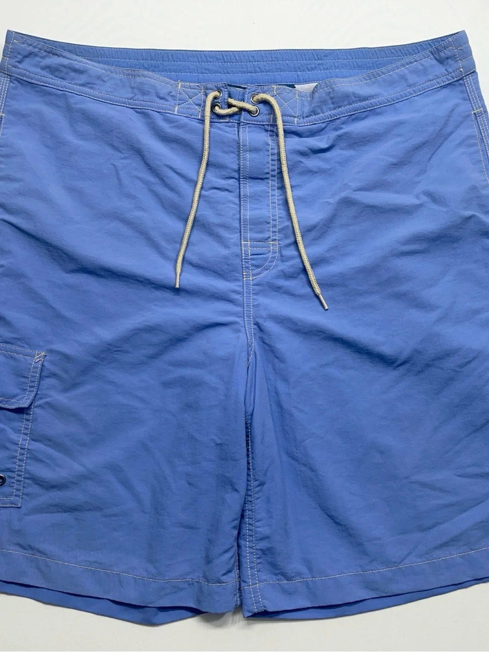 Polo Ralph Lauren Swim Board Shorts Mens Size Large Blue Lined Cargo Yellow Pony